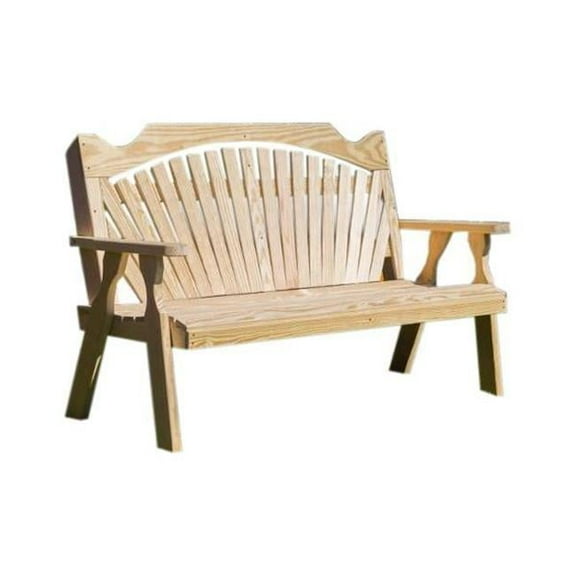 Creekvine Designs FPB60FBCVD 64 in. Treated Pine Fanback Garden Bench