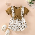 thumbnail image 3 of Akiihool Baby Girls Cute Design Bodysuit Short Sleeve One Piece Baby Clothes (Brown,6-9 Months), 3 of 5