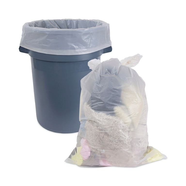 33 Gallon Clear Garbage Bags, 33x39, 1.1mil, 100 Bags (BWK530)