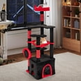 thumbnail image 4 of Costway 52" Gothic Cat Tree with Plush Perch & Condo Hammock& Hanging Spider Toy, 4 of 10