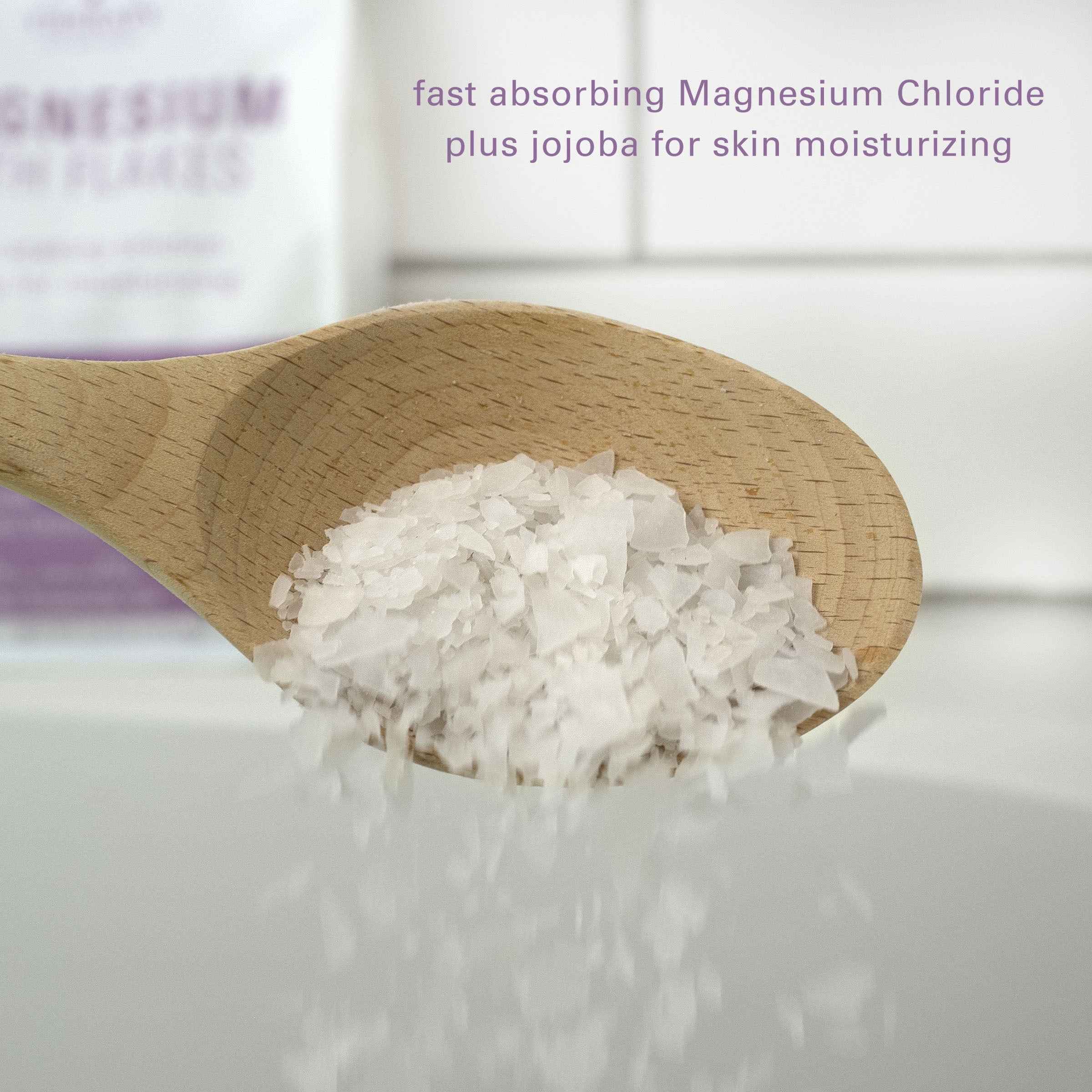 Village Naturals Therapy Calm Magnesium Bath Flakes, Lavender Vanilla Scent, 4.5 oz