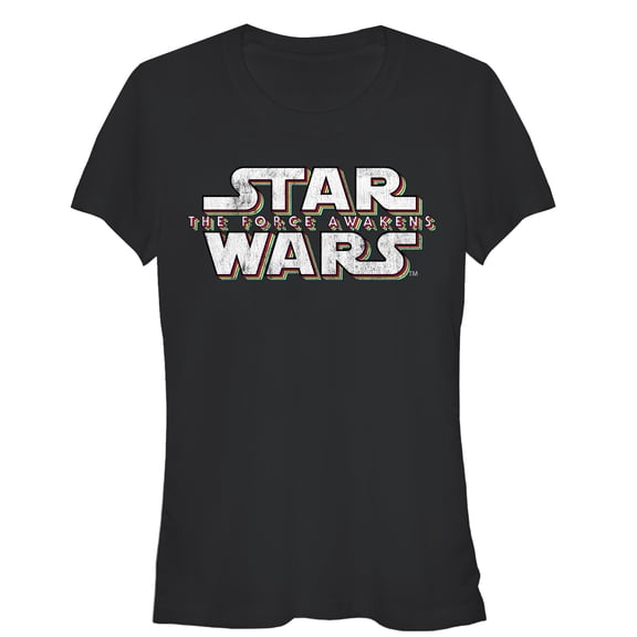 Junior's Star Wars The Force Awakens Classic Logo Graphic Tee Black 2X Large