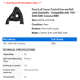 thumbnail image 2 of Front Left Lower Control Arm and Ball Joint Assembly - Compatible with 1991 - 2003 GMC Sonoma RWD 1992 1993 1994 1995 1996 1997 1998 1999 2000 2001 2002, 2 of 2