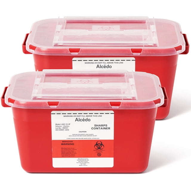 Contenedor para Objetos Cortopunzantes Alcedo 3.8 Litros Paquete de 2 de Grado Médico