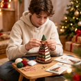 thumbnail image 4 of Christmas Crochet Kit for Beginners, DIY Storybook Stacked‑Book Ornament Craft Set, with Yarn, Hook, Stuffing & Instruction Booklet, Holiday Hand‑Made Decor Gift for Craft Lovers, 4 of 5