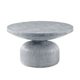 thumbnail image 2 of Lylie 30 Inch Coffee Table, Round Naturalistic Design, Gray Durable Cement, 2 of 5