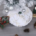 thumbnail image 4 of Eoozwa 15 Inches Christmas Tree Skirt White with Silver Snowflake Tree Mat Plush Xmas Tree Skirt for Christmas Holiday Party Indoor Outdoor Home Decoration, 4 of 6