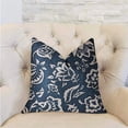 thumbnail image 2 of PBRA2234-1818-DP Plutus Elsi Pom Bleu & Blanc Coussin de Luxe, 18 x 18 Po., 2 of 2