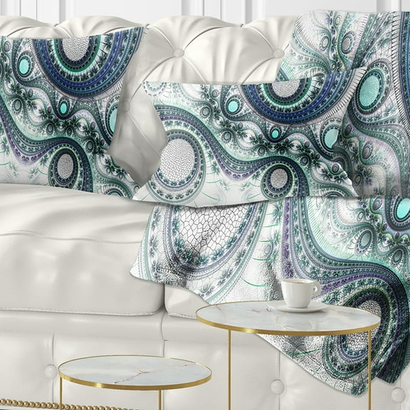 Designart Colorful Fractal Clockwork - Abstract Throw Pillow - 12x20