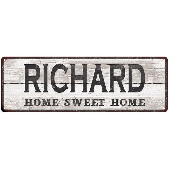 RICHARD Home Sweet Home Country Look Gift 6x18 Metal Sig 206180045745