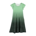 thumbnail image 4 of lcziwo Girls Summer Boho Sun Dress Tween Ruffles Tiered Dresses Gradient Casual Midi Dress Army Green 14 Years, 4 of 6