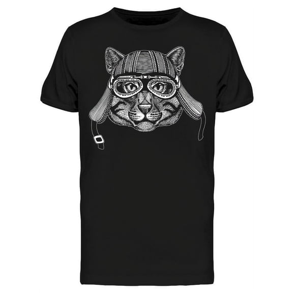 Wild Cat Biker T-Shirt Men -Image by Shutterstock, Male Small