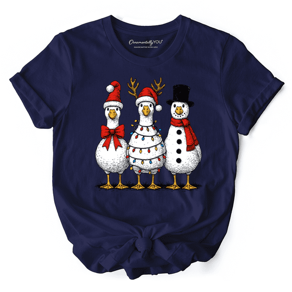 Vintage Christmas Silly Goose T-Shirt, Snowman Spoof Winter Tee