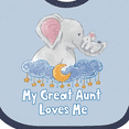 thumbnail image 4 of Inktastic My Great Aunt Loves Me Cute Elephants Clouds Moon and Stars Boys or Girls Baby Bib, 4 of 4