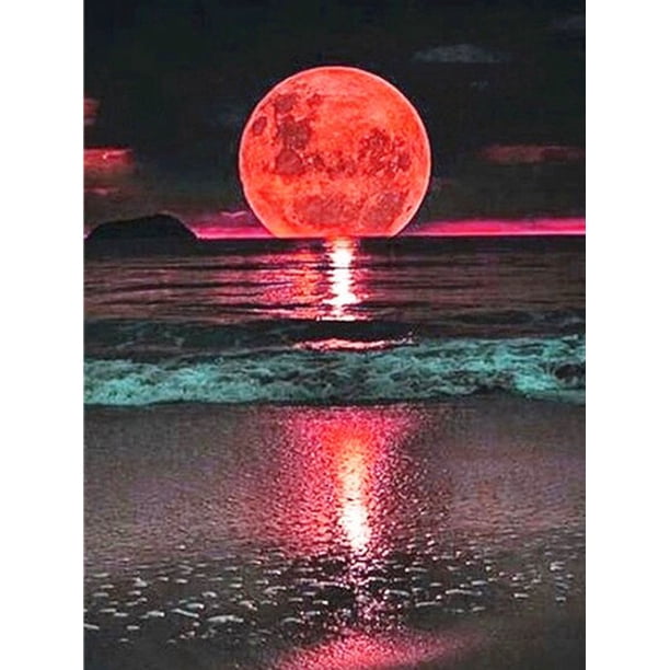 Evershine 5D DIY Diamond Painting Moon Full Square Diamond Embroidery Landscape Cross Stitch Mosaic Sale Home DecorationFull Square 60X80cm Gao Jinjia LED