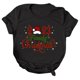 thumbnail image 1 of Gibobby Camisa navideña mujer Navidad Moda Casual Impresión Manga Corta Cuello Redondo Camiseta Blusa Tops(Negro,M), 1 of 5