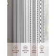 thumbnail image 7 of Black White Striped Semi Sheer Curtains 72 Inch Length 2 Panels Set, Modern Farmhouse Geometric Sheer Kitchen Curtain Privacy Voile Window Curtain for Living Room Bedroom Rod Pocket Drapes, 7 of 7