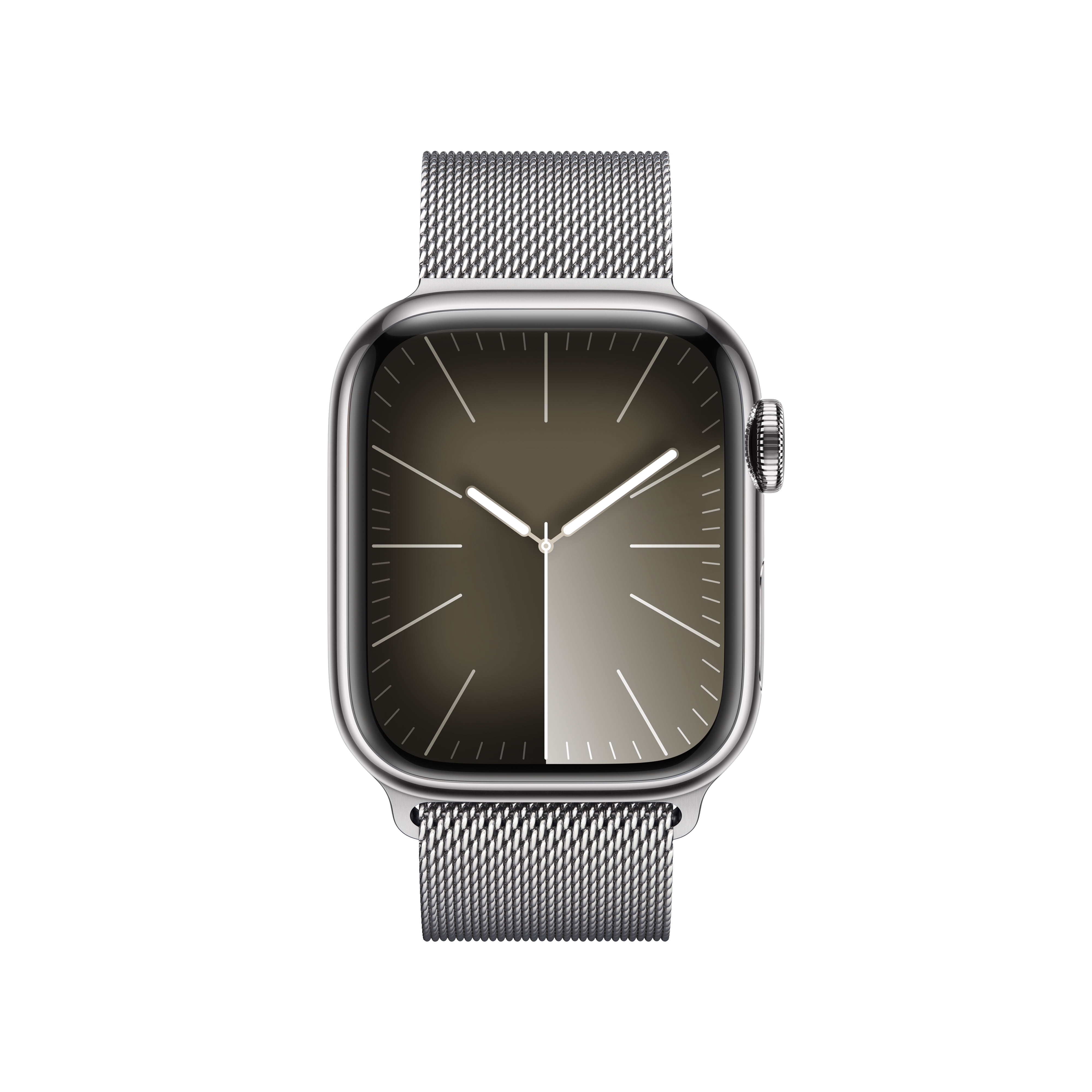 Silver Watch Stainless Loop 41mm Silver Series + GPS Steel Milanese Case Cellular 9 Apple with