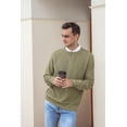 thumbnail image 3 of Iceglad Men's Crewneck Sweater Soft Cotton Rib Knit Casual Long Sleeve Classic Pullover Sweater, 3 of 7