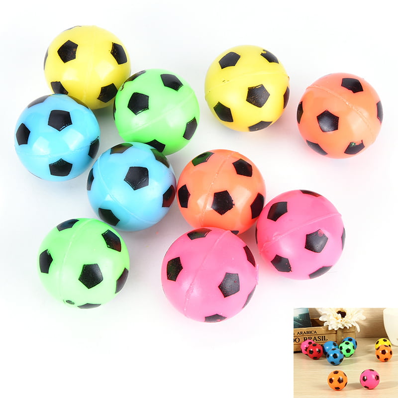 10Pcs Bouncing Football Ball Rubber Elastic Jumping-Soccer Kid Outdoor Toys neZN 