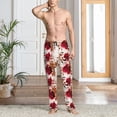 thumbnail image 5 of Mens Pajama Pants - Soft Sleep & Lounge Pants for Men, Big Lilies Flowers Cuteness Casual PJ Bottoms Pants with Pockets, 5 of 5