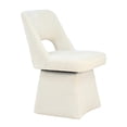 thumbnail image 5 of Usaint 360‑Degree Swivel Chenille Dining Chair Set of 2, Hollow‑Out Curved‑Back Upholstered Accent Chair for Dining Rooms, Living Rooms, Reading Nooks, Beige, 5 of 10