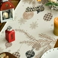 thumbnail image 5 of Brown Pine Trees Snowflake Merry Christmas Table Runner, Winter Xmas Holiday Kitchen Dining Table Decoration for Home Party Decor 13x72 Inch, 5 of 6