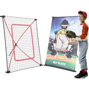 Junior Baseball / Softball Trainer Combo , 3x5Ft Pitchback Rebounder Net and Pitching Target Panel (w/Carry Bag)