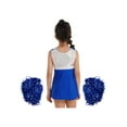thumbnail image 2 of IEFIEL Kids Girls Dance Outfit Sleeveless Shiny Sequins Dress with Shorts and Pompoms Set Cheerleading Uniform A Royal Blue 12, 2 of 7