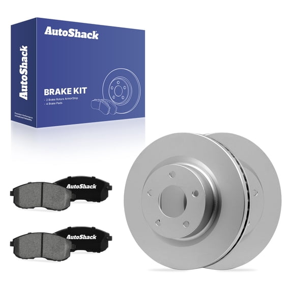 AutoShack Front Vented Coated Brake Rotors   Ceramic Pads 6-PC Brake Kit Replacement for 2007-2013 Nissan Altima ArmorStop 11.65" (296 mm)