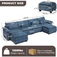 thumbnail image 2 of Yalissey Cloud Couch Sectional with USB, Movable Ottoman, 3-Layer, Modern Chenille Fabric, 24in Depth, 2 of 5