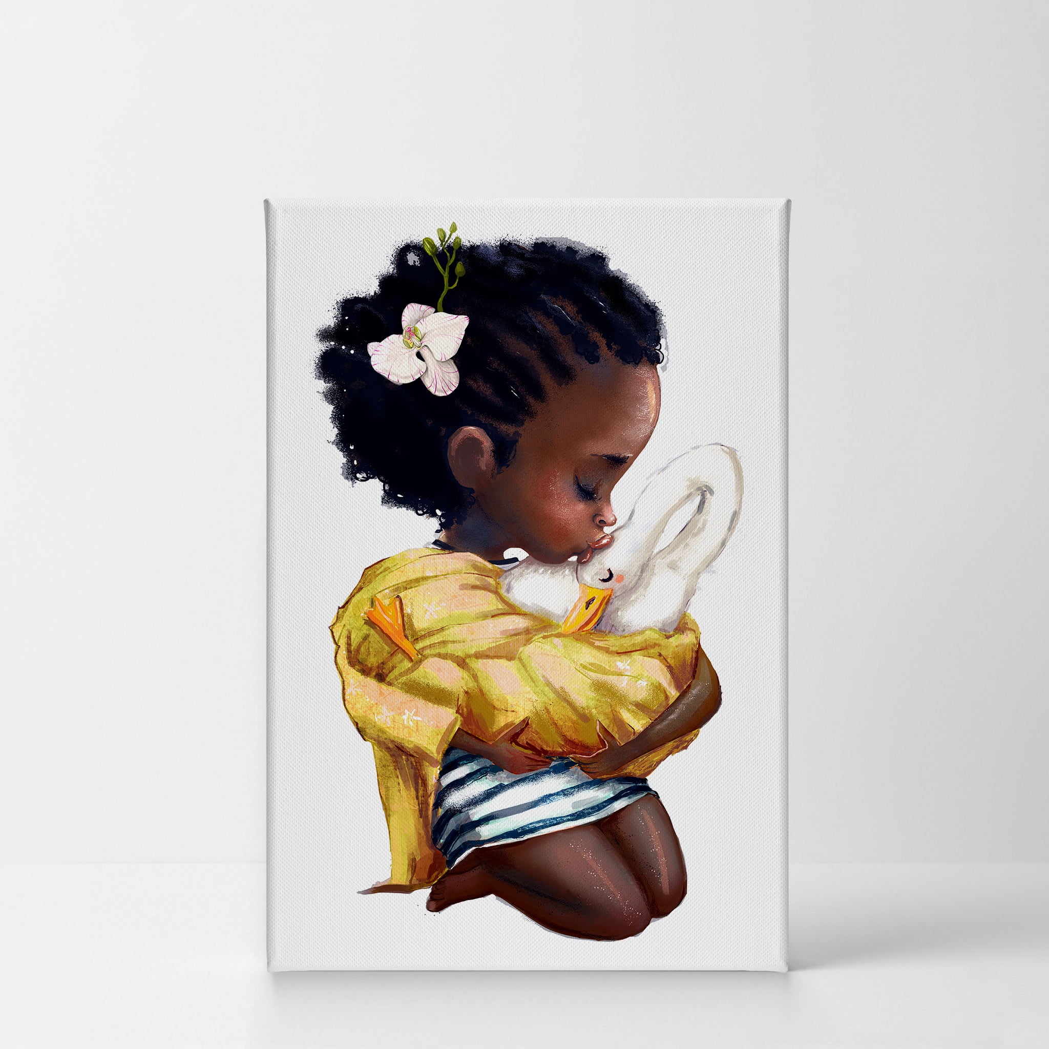 Kid Painting On Canvas