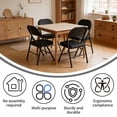 thumbnail image 4 of YLGJ Metal Folding Chairs Set of 4, PU Padded Stackable Black, 4 of 8