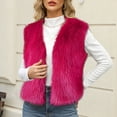 thumbnail image 5 of ZUKMRJPC Women's Faux Fur Vest Coats Sleeveless V Neck Open Front Cardigan Solid Color Winter Fluffy Fur Warm Thickened Outwear, 5 of 6