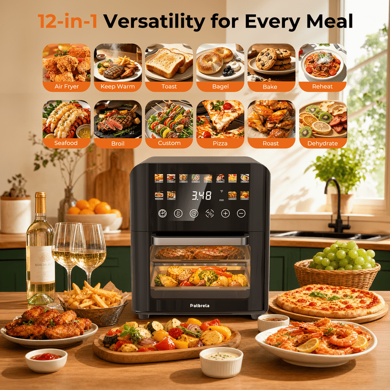 Patbrela 12QT Air Fryer Toaster Oven with Touchscreen photo 3
