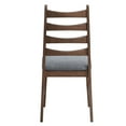 thumbnail image 2 of Set of 4 Linen & Walnut Side Chair, Wooden Dining Room Chairs, High Back Kitchen Side Chair, Farmhouse Dining Chairs for Kitchen, Dining Room (Dark Gray), 2 of 7
