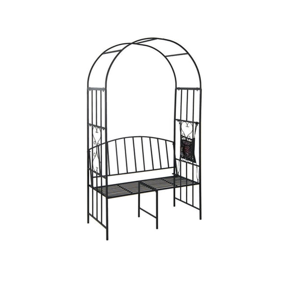 Aimee Lii Steel Garden Arch with 2-Seat Bench, Outdoor Patio Furniture for Balcony Porch Garden Backyard, Sturdy