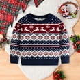 thumbnail image 2 of Little Boys Girls Kids Christmas Sweater Xmas Holiday Party Crewneck Knit Cute Pullover Tops 6 Years-7 Years, 2 of 7