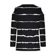thumbnail image 4 of cllios Stripes Shirts for Women Summer Dressy Casual 3/4 Sleeve Tshirts Fashion Cold Shoulder Crewneck Blouses 2024 Going Out Blouse Tops, 4 of 5