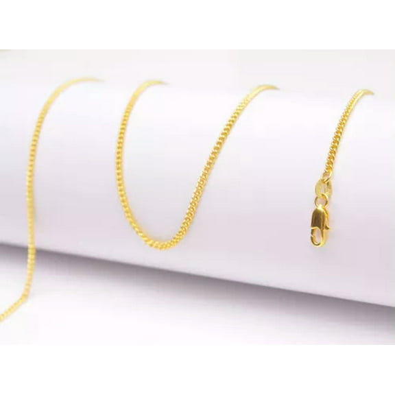 1PCS 16-30inch 18KGF Gold Flat Curb Chain Necklace Accessory Jewelry Necklace