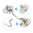 thumbnail image 4 of Uxcell 3 Inch Hook Eye Latch, 2 Pack Stainless Steel Privacy Hook and Eye Latch Gate Latch Lock, Silver Tone, 4 of 6