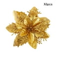 thumbnail image 2 of XYAIYT 6 pc Christmas Tree Floral Picks Artificial Flowers Clip On Holiday Decorations Durable Long Lasting Simulation Flowers for Wreaths Garlands Table Centerpieces Gold 3.9in, 2 of 6