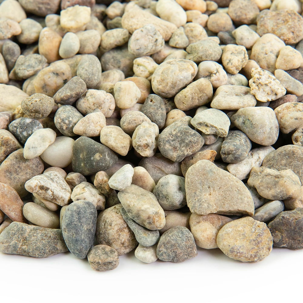 Pebbles Natural Stone Decorative Gravel River Rock Polished Mixed 3/8 5Lb Bag 