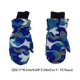 thumbnail image 4 of Naiovety 3 pares de manoplas para niños invierno impermeable camuflaje impreso espesar diseño azul Suministros térmicos Azul Naiovety HA059239-01B, 4 of 5