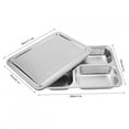 thumbnail image 3 of Fyydes Stainless Steel Food Serving Tray Canteen Lunch Box with Cover, Canteen Divided Food Tray, Lunch Box, 3 of 9