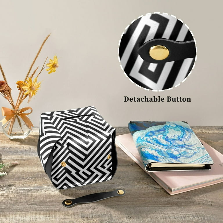 小物 Dr.west Modern Zigzag Lines 5.7in Leather Tissue Box Cover Square PVC
