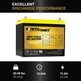 thumbnail image 2 of ExpertPower 12V 75AH Gel Deep Cycle Battery Replaces BCI Group 24M Starting Marine & RV, 2 of 7