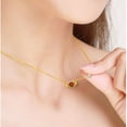 thumbnail image 3 of 18k Yellow Gold Plated Double Love Hug Women Jewelry Clavicle Necklace (Red), 3 of 6