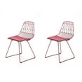 thumbnail image 2 of AC Pacific Modern Geometric Metal Dining Chair with Faux Leather Seat Pad, Set of 2, 2 of 10