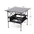 thumbnail image 2 of Set of 3 Oversized Folding Camping Chairs with Table, Portable Outdoor Chairs with Side Pockets, Folding Table with Roll-up Table-top and Storage Basket, for Hiking/Fishing/Picnic/BBQ/Travel, Black, 2 of 7